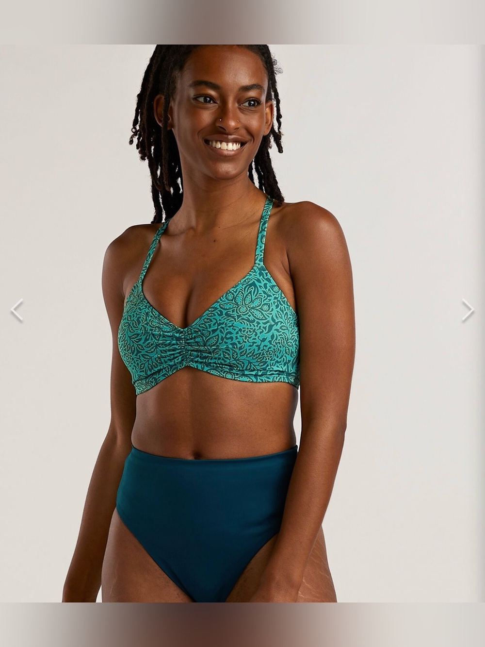 NWT Title Nine Capitola Bikini Top Aqua Corfu Size 38C $72